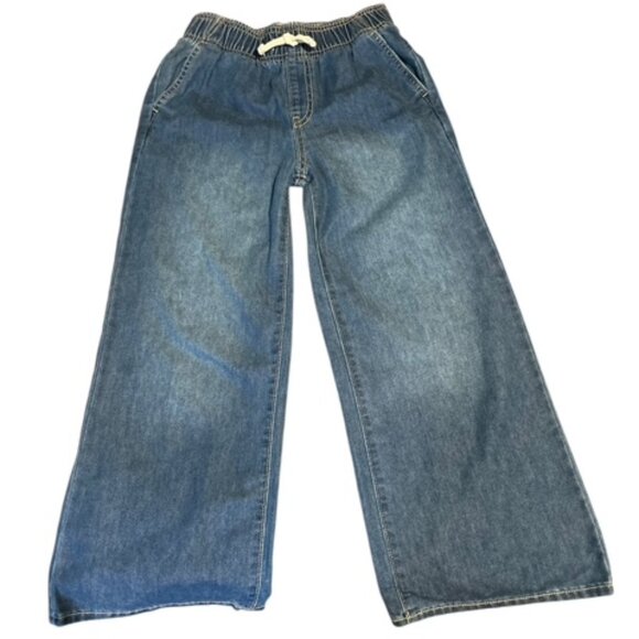 Old Navy Kids Size 8 High Rise Baggy Denim Jeans-Flare legs-2 Side Pockets - Picture 1 of 6